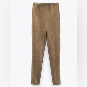 NWT Zara Faux Suede High Rise Leggings